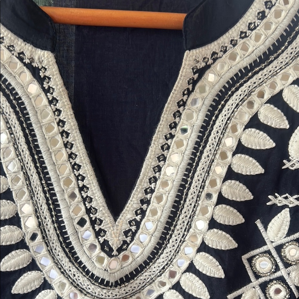 Tory Burch Blue and White Embellished Resort Gown - Picture 4 of 13